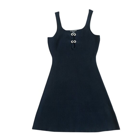 Christian Lacroix Black Sheath Bodycon Dress Sleeveless Crystal Bow Size Medium - Picture 1 of 11